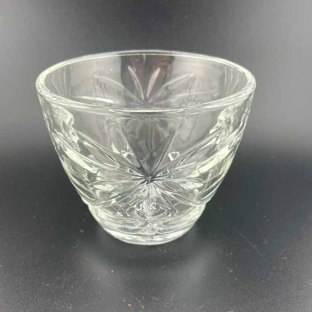 Vintage, Starburst Sugar Bowl, Clear Prescut Glass, No Lid, by Anchor Hocking